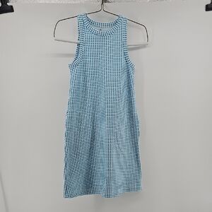 Lou & Grey Gingham Jacquard Mini Dress Sleeveless Pockets Easter